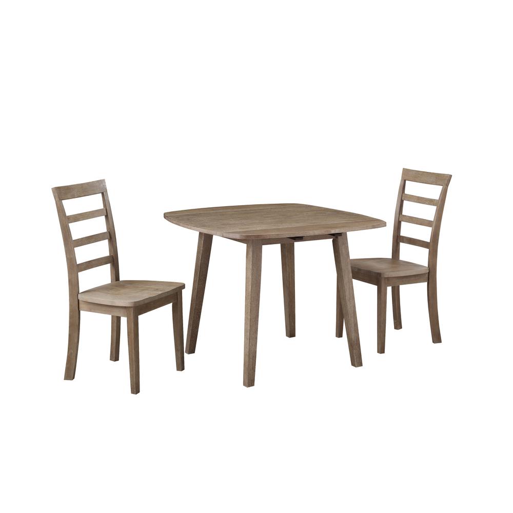 Boulder 3-Piece Dining Set - Barnwood Wire-Brush