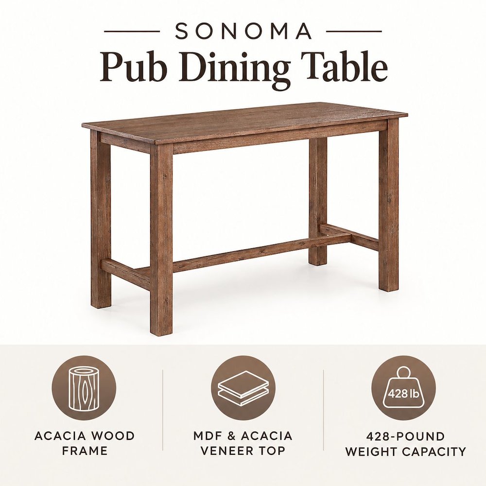 Sonoma Pub Table [Barnwood Wire-Brush]