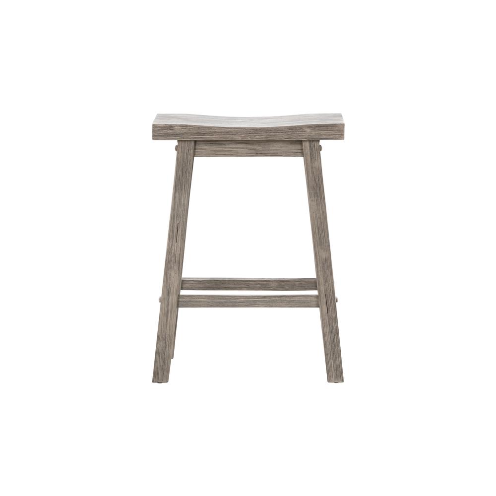 Sonoma Backless Saddle Counter Stools - Storm Gray Wire-Brush - Set of 2
