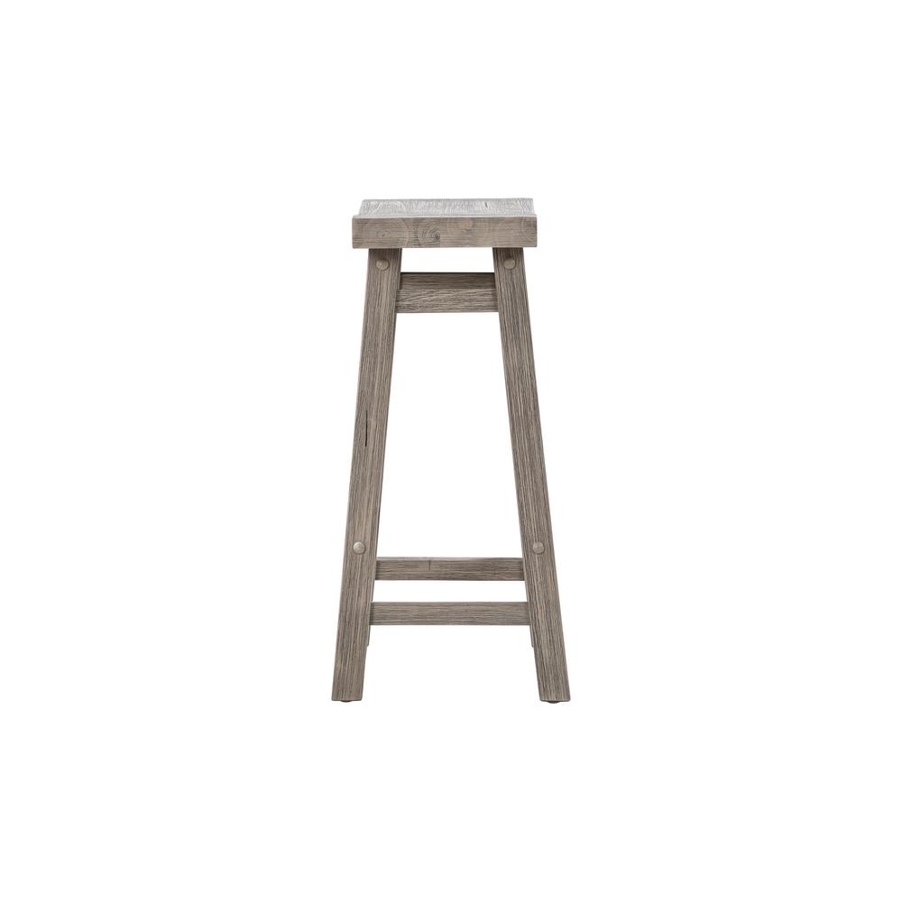 Sonoma Backless Saddle Counter Stools - Storm Gray Wire-Brush - Set of 2