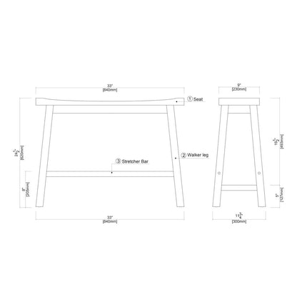Sonoma Backless Bench - Honey Oak