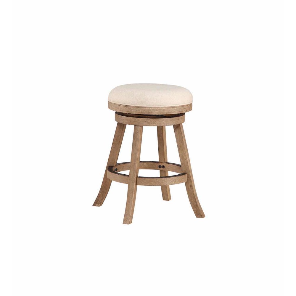 Fenton Swivel Backless Counter Stool - Driftwood Wire-Brush