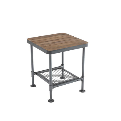 Newport End Table, Gray/Natural