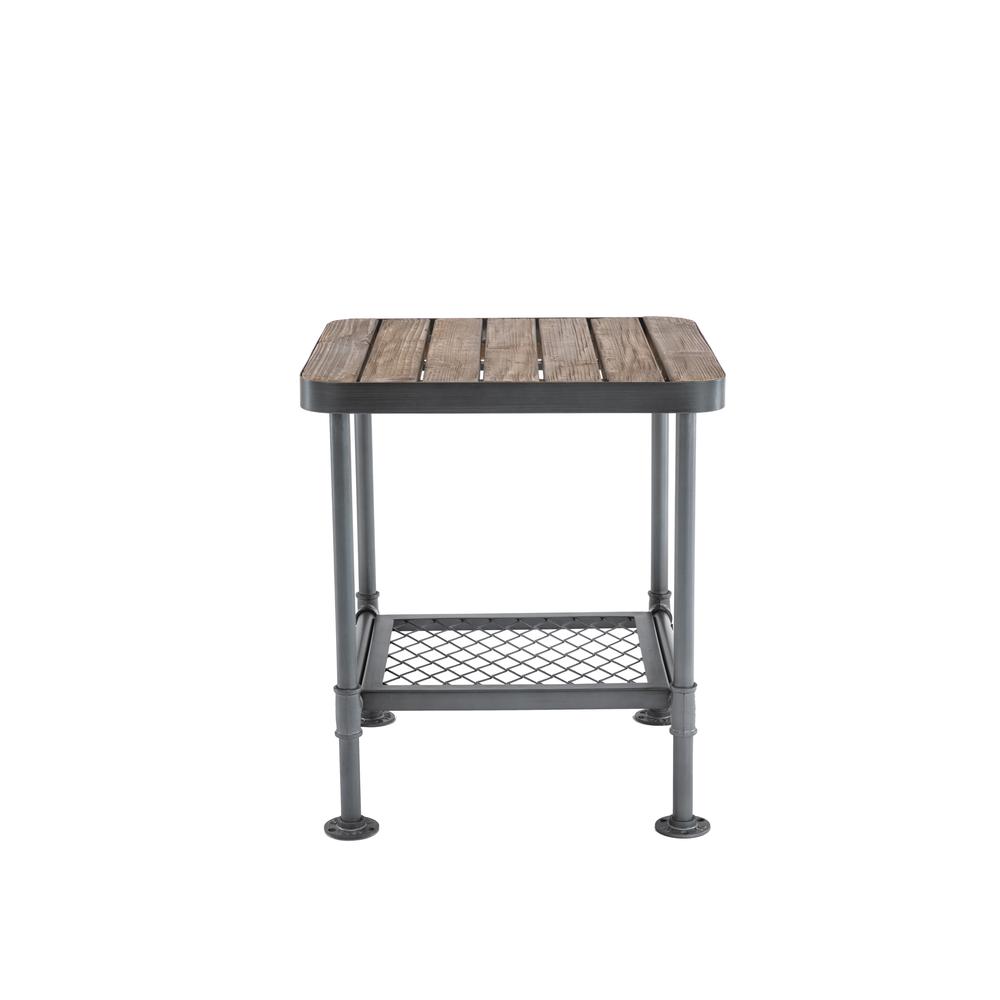 Newport End Table, Gray/Natural