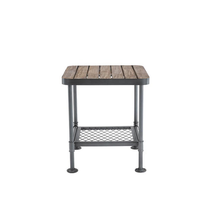 Newport End Table, Gray/Natural