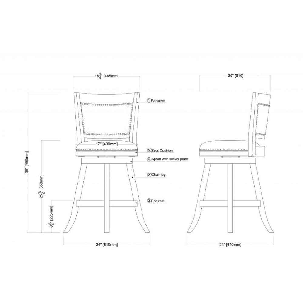 Melrose Swivel Counter Stool - Driftwood Wire-Brush