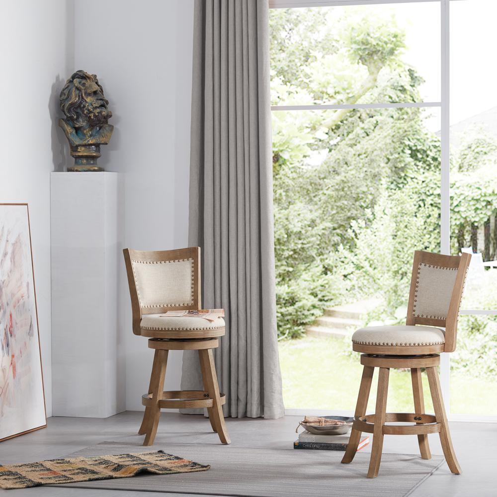 Melrose Swivel Counter Stool - Driftwood Wire-Brush