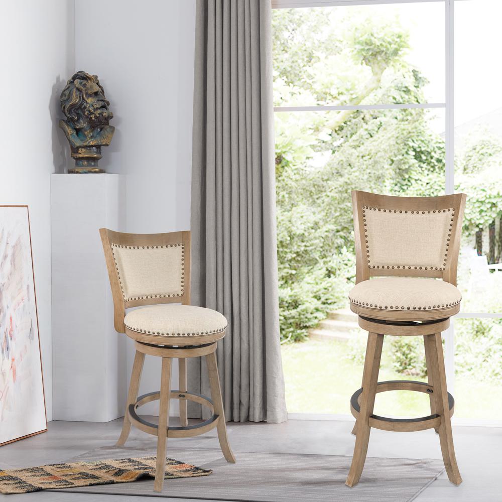 Melrose Swivel Counter Stool - Driftwood Wire-Brush