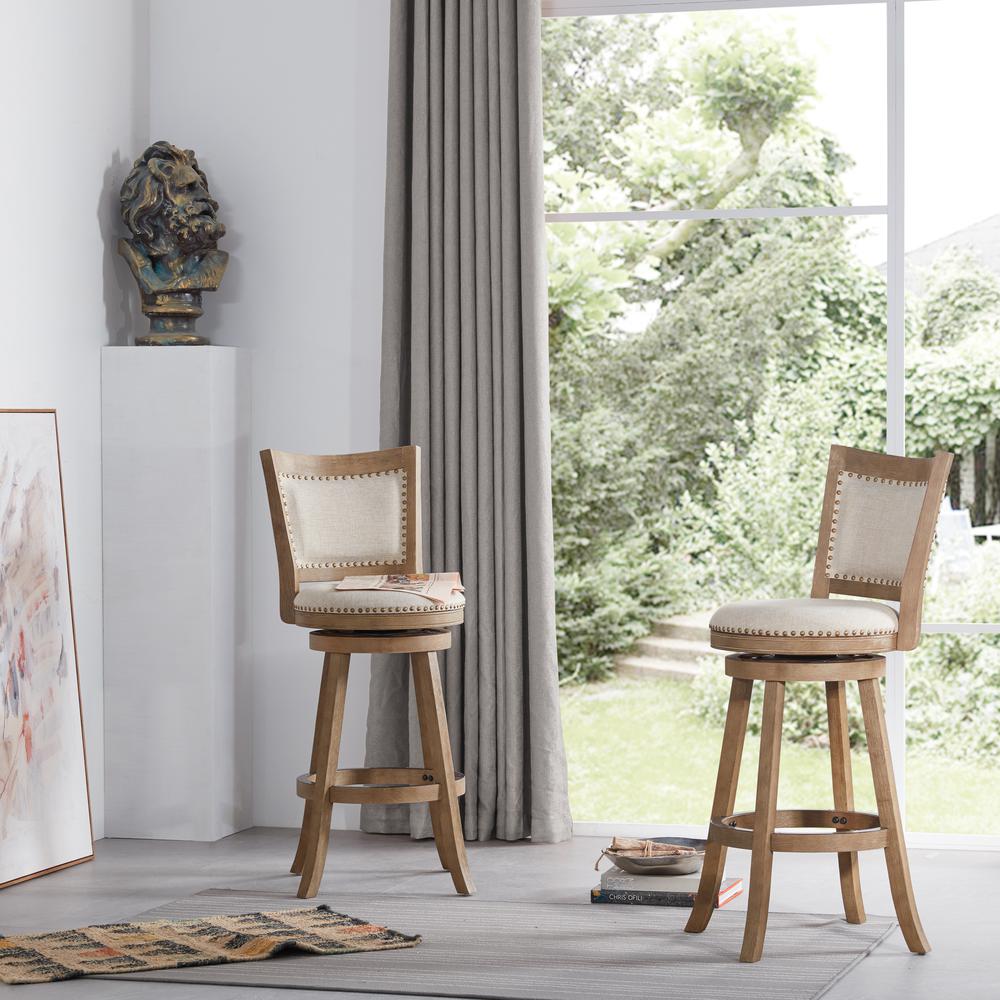 Melrose Swivel Bar Stool - Driftwood Wire-Brush
