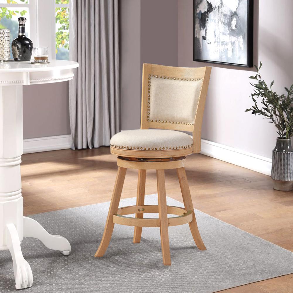 Melrose Swivel Counter Stool - Creme Wire-Brush