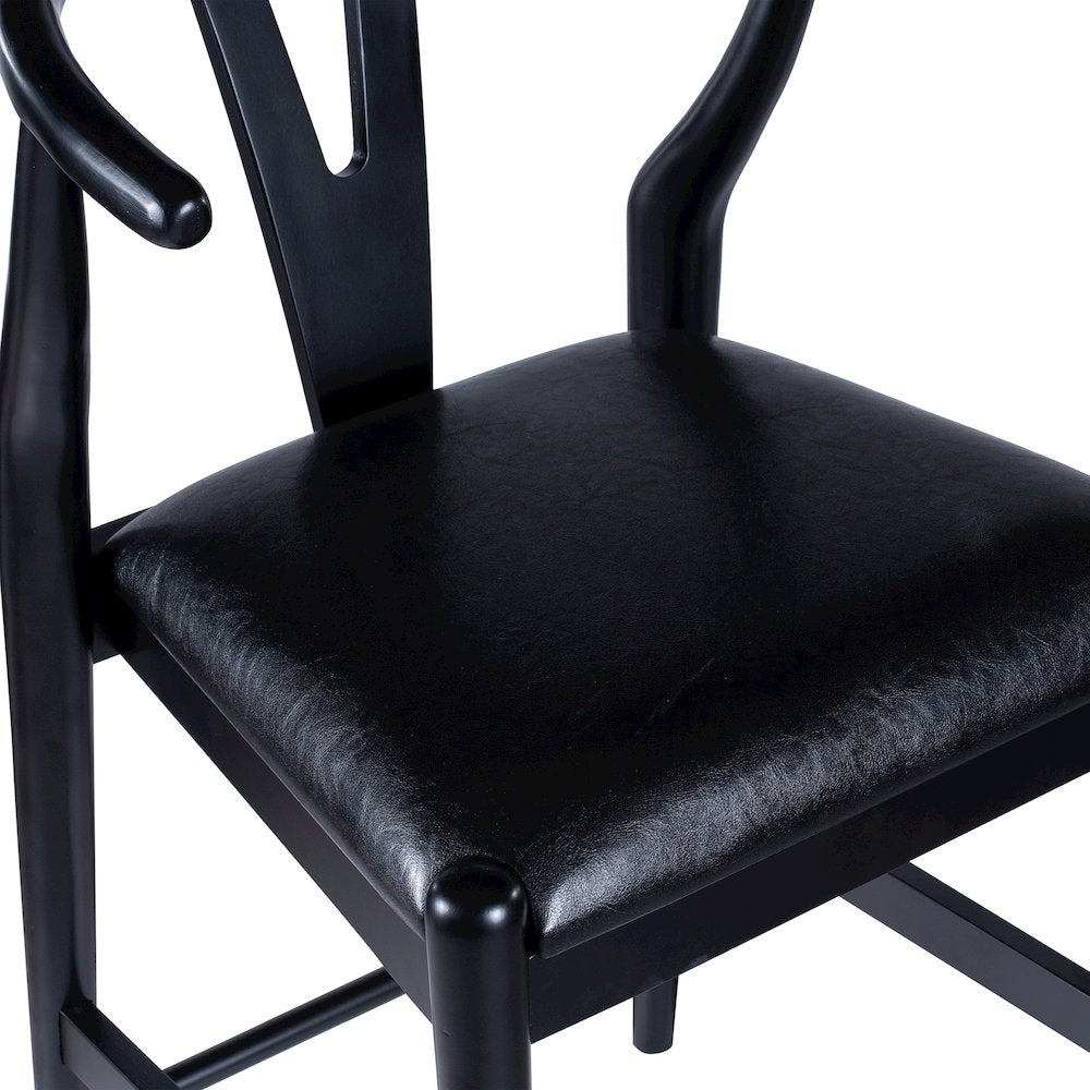 Wishbone Counter Height Kitchen Bar Stool - Black Finish