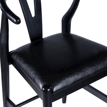 Wishbone Counter Height Kitchen Bar Stool - Black Finish