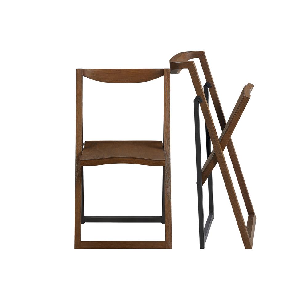 Sydney Folding Chair, Set of 2, Chestnut Wire-Brush