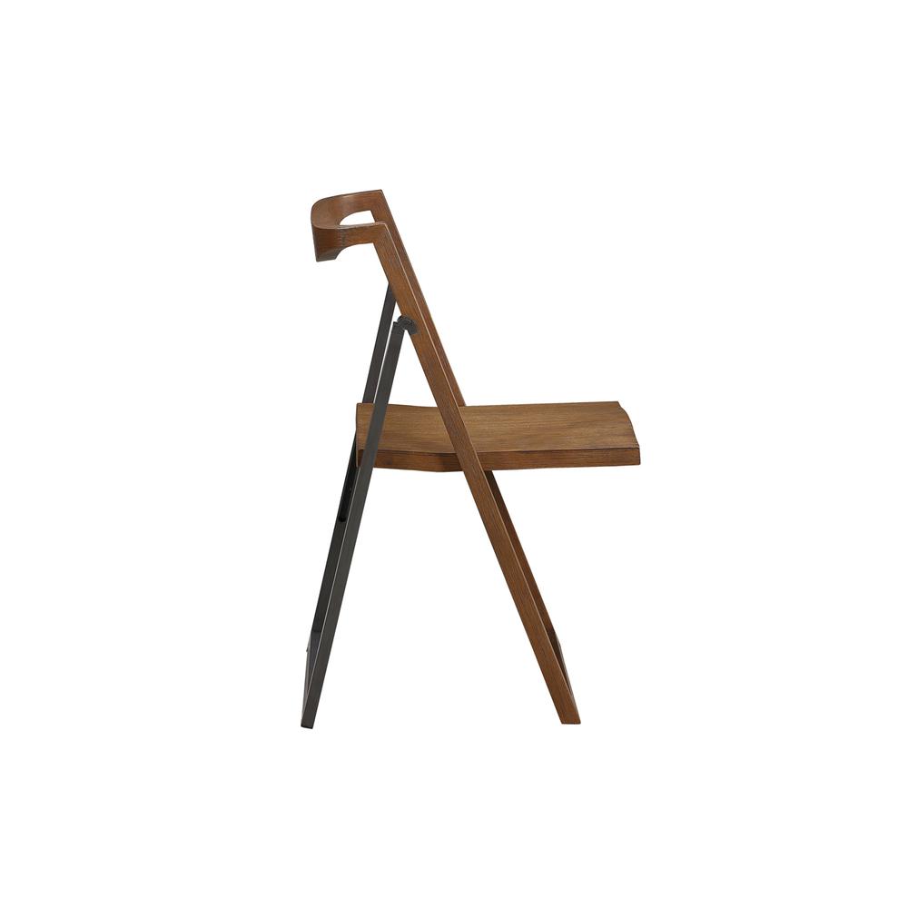 Sydney Folding Chair, Set of 2, Chestnut Wire-Brush