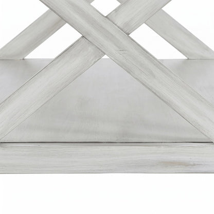 FurniFact Coffee Table with Solid Wood and MDF Top Frame, Antique White