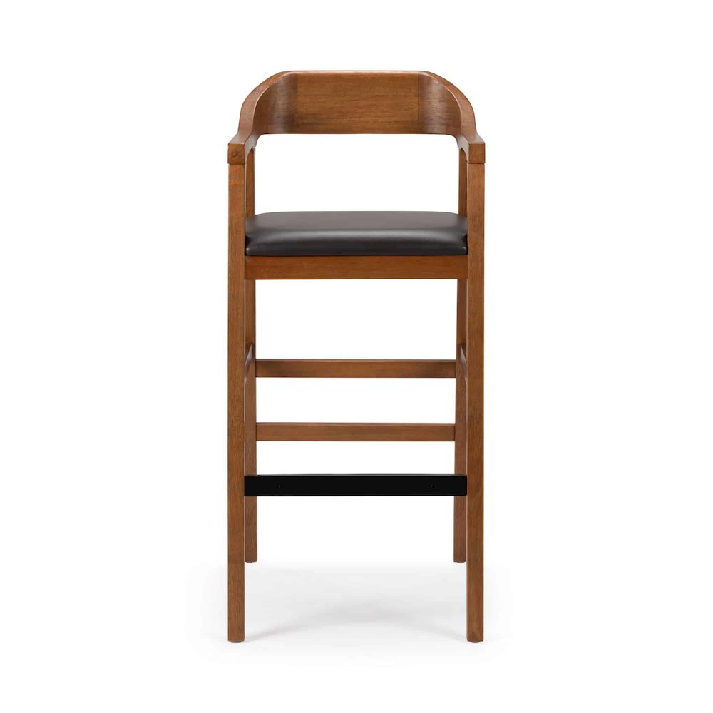 Rasmus Wood Extra Tall Bar Stool - Chestnut Wire-Brush Finish