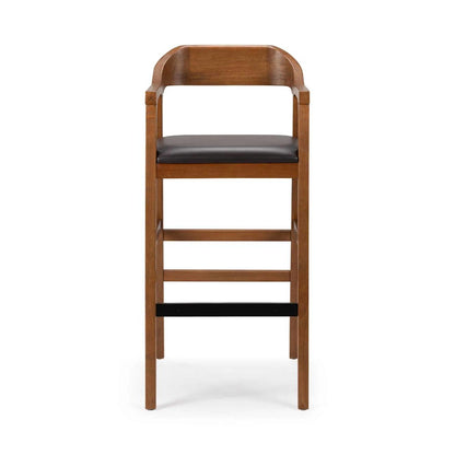 Rasmus Wood Extra Tall Bar Stool - Chestnut Wire-Brush Finish