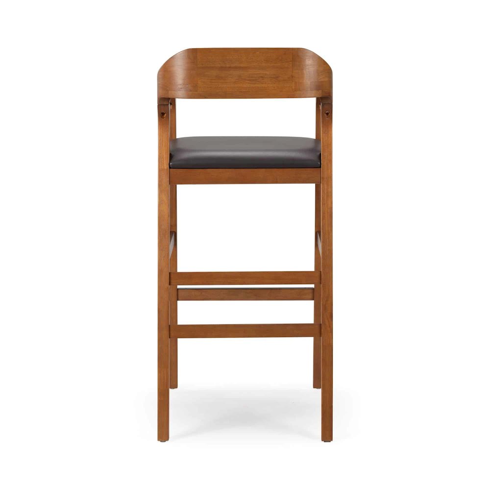 Rasmus Wood Extra Tall Bar Stool - Chestnut Wire-Brush Finish