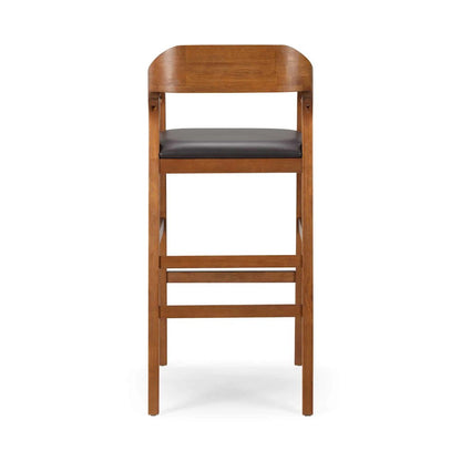 Rasmus Wood Extra Tall Bar Stool - Chestnut Wire-Brush Finish