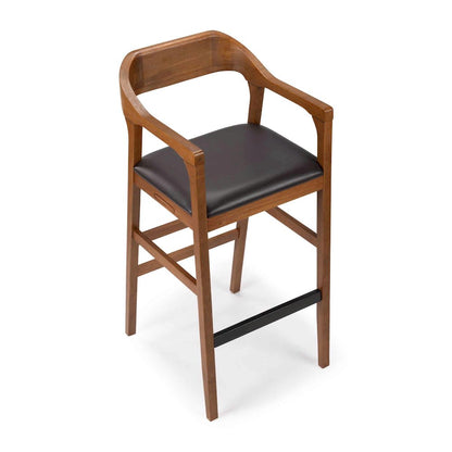 Rasmus Wood Extra Tall Bar Stool - Chestnut Wire-Brush Finish