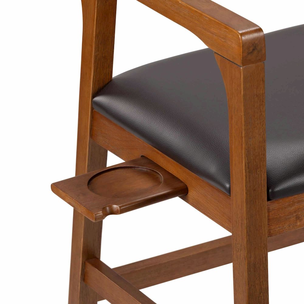 Rasmus Wood Extra Tall Bar Stool - Chestnut Wire-Brush Finish