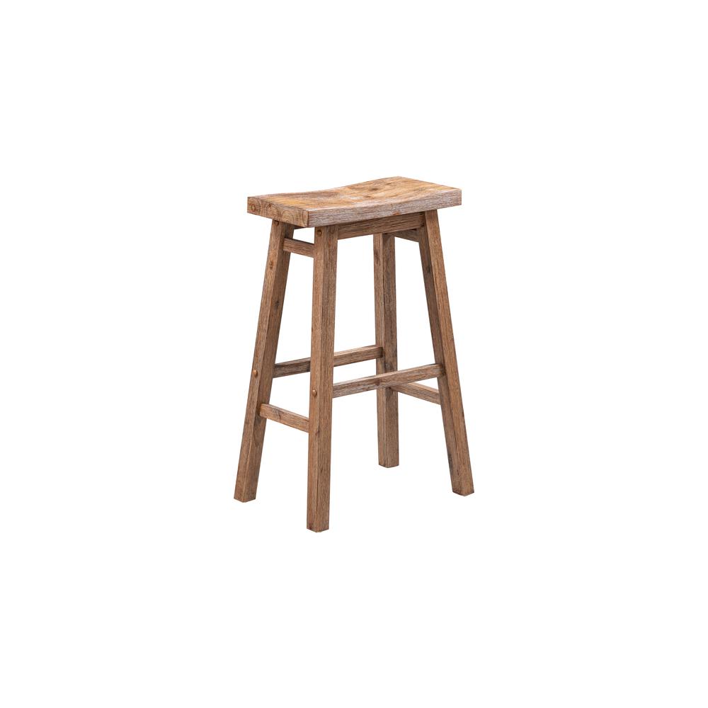 Sonoma Backless Saddle Bar Stools - Barnwood Wire-Brush - Set of 2