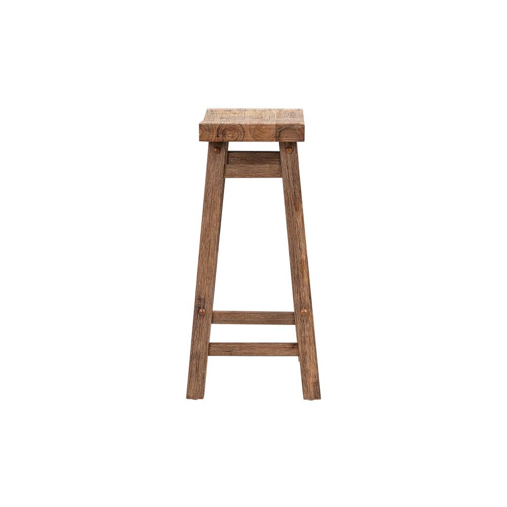 Sonoma Backless Saddle Counter Stool - Barnwood Wire-Brush