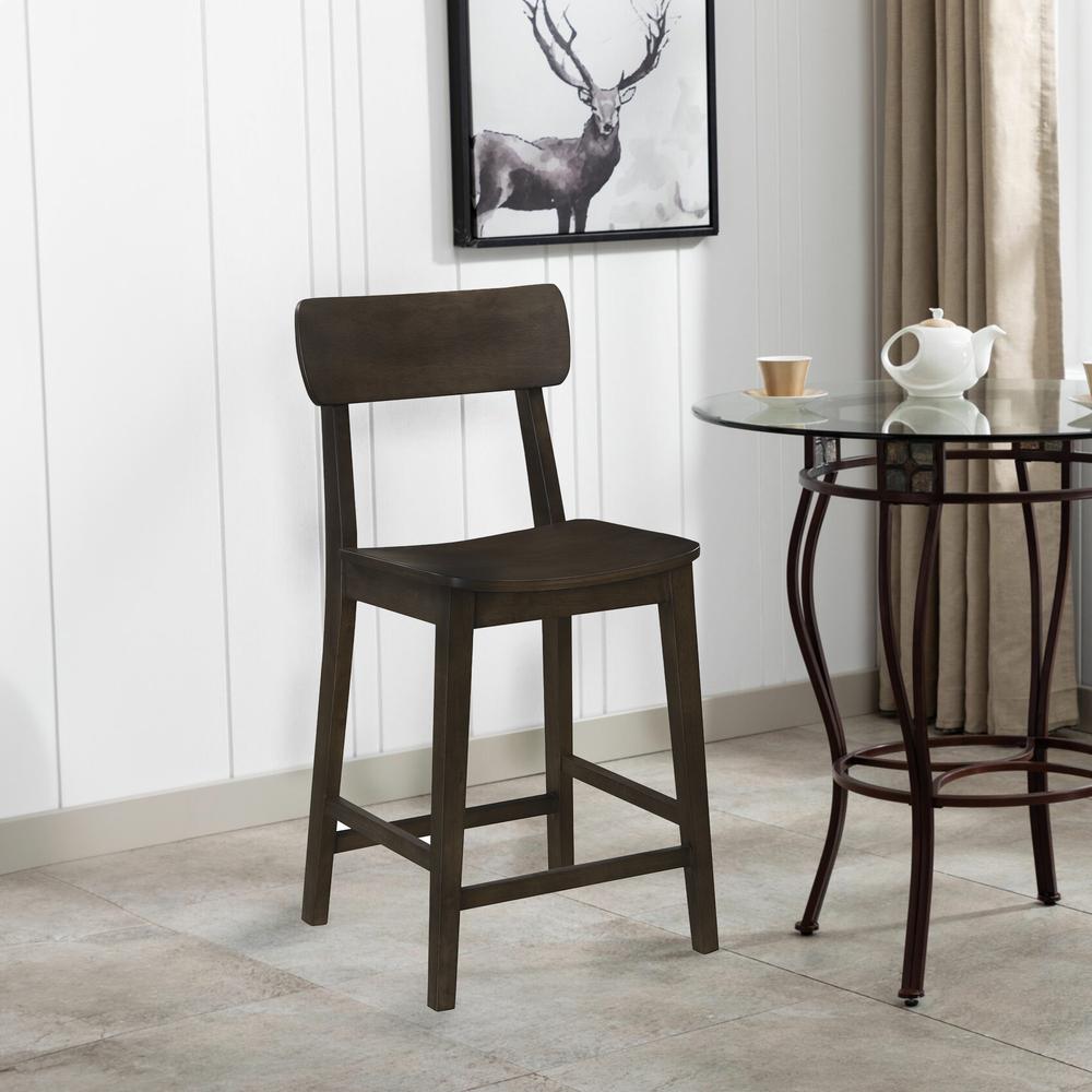 Torino 24" Wood Counter Stool - Carbonite Finish