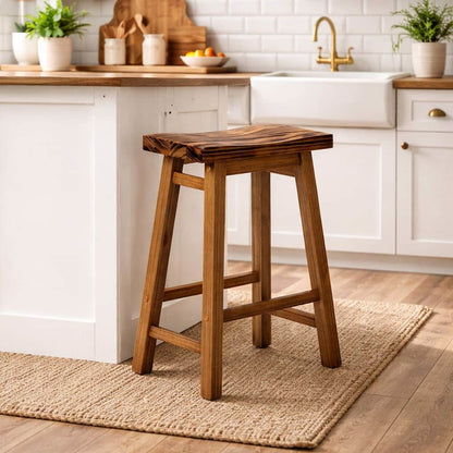 Sonoma Backless Saddle Counter Stool - Burnt Natural