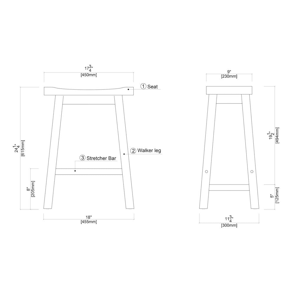 Sonoma Backless Saddle Counter Stool - Burnt Natural
