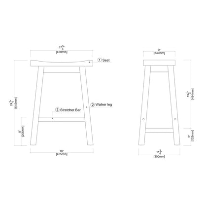 Sonoma Backless Saddle Counter Stool - Burnt Natural
