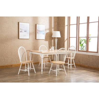 Windsor Farmhouse 5-Piece Dining Set - Cream/Natural