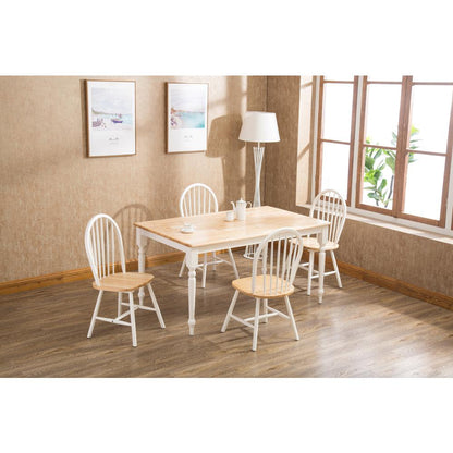 Windsor Farmhouse 5-Piece Dining Set - Cream/Natural