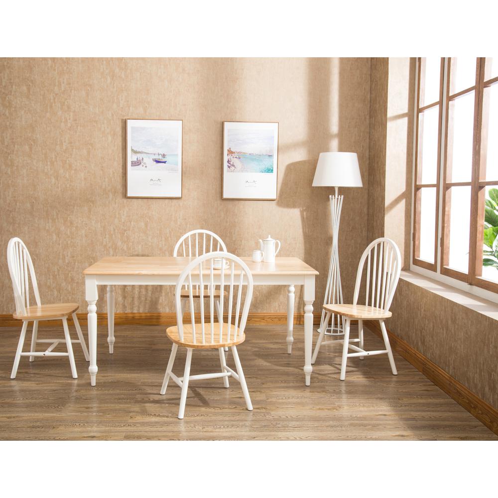 Windsor Farmhouse 5-Piece Dining Set - Cream/Natural