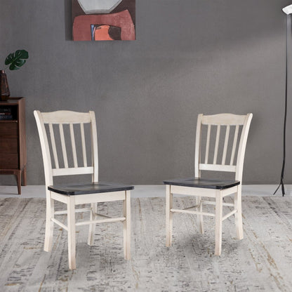 Shaker Dining Chairs - Set of 2 - European Black Ash/Antique White