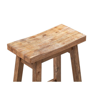 Sonoma Backless Saddle Counter Stool - Barnwood Wire-Brush