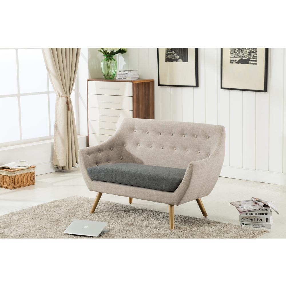 Kara Loveseat [Light Gray, Dark Gray Seat]
