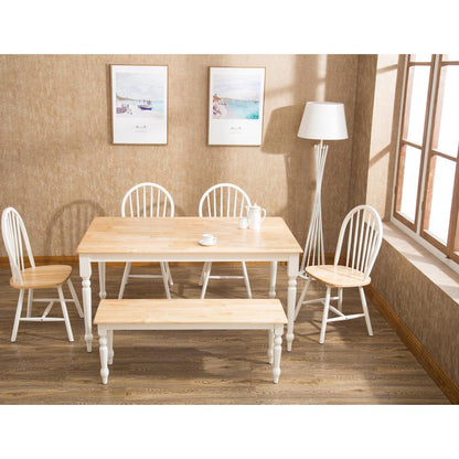 Windsor Farmhouse 6-Piece Dining Set - Cream/Natural