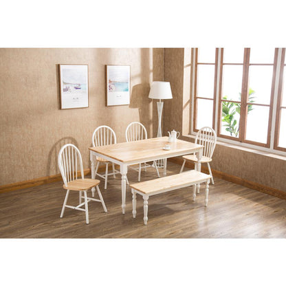 Windsor Farmhouse 6-Piece Dining Set - Cream/Natural
