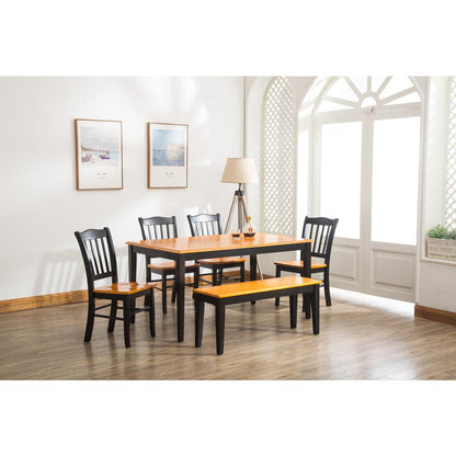 Shaker 6-Piece Dining Set - Black/Oak