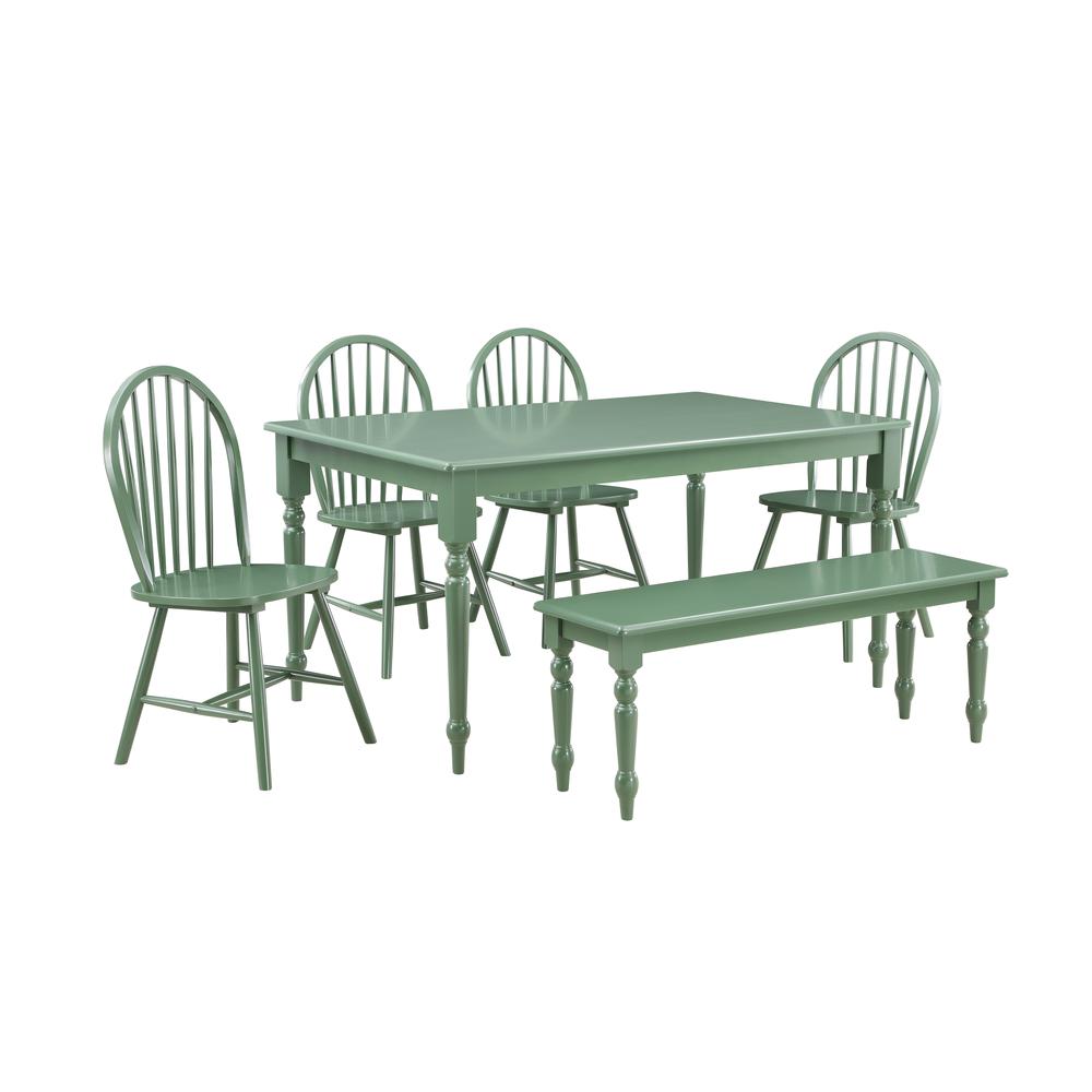 Carolina 6-Piece Dining Set - Equestrian Green