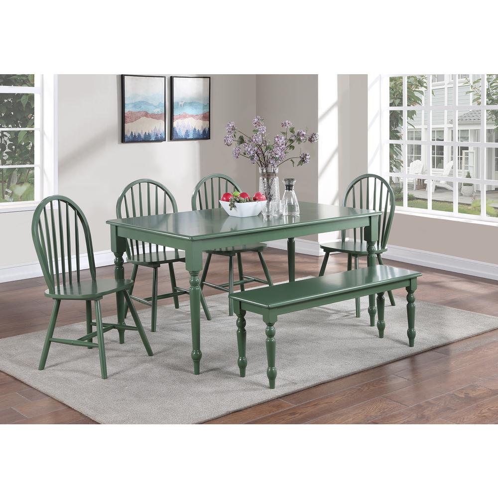 Carolina 6-Piece Dining Set - Equestrian Green