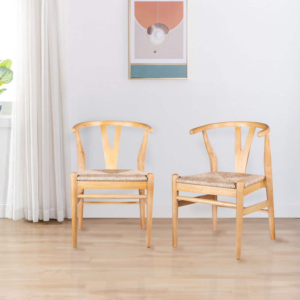 Wishbone Dining Chairs - Set of 2 - Natural Finish