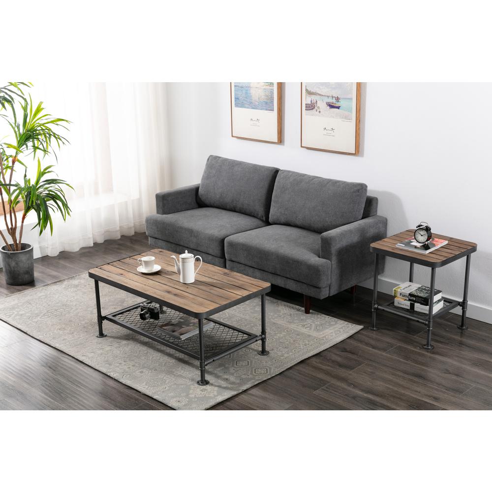 Newport End Table, Gray/Natural