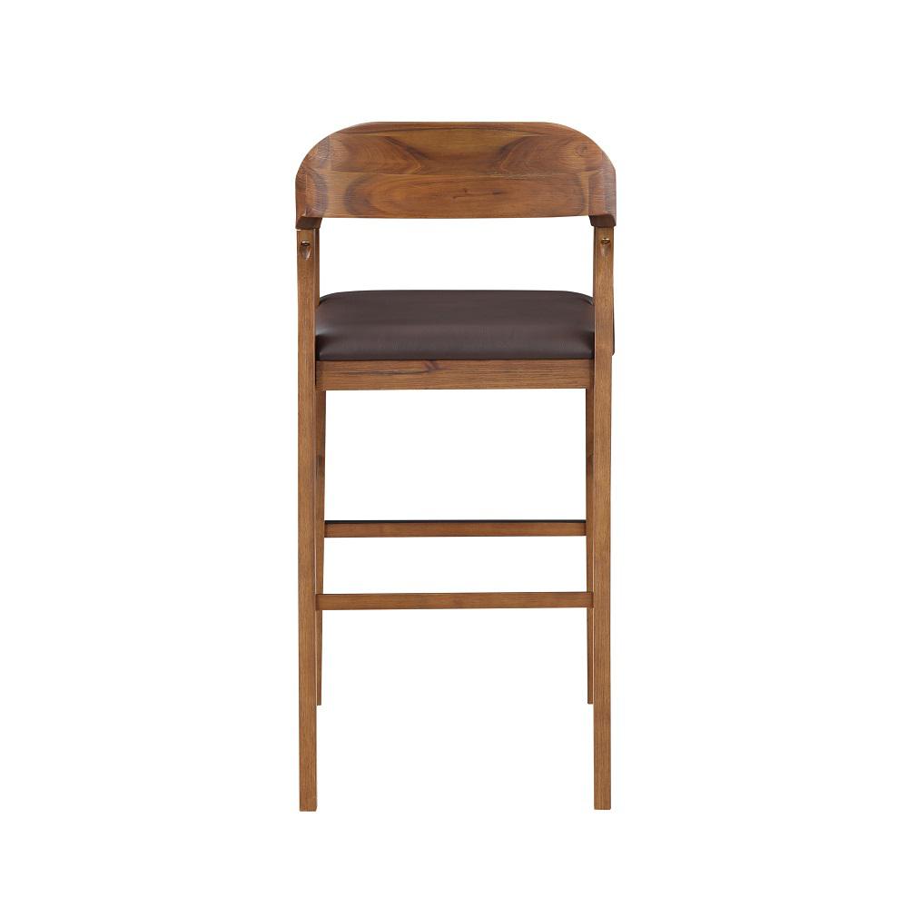 Rasmus Wood Bar Stool - Chestnut Wire-Brush Finish