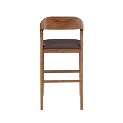 Rasmus Wood Bar Stool - Chestnut Wire-Brush Finish