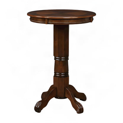FurniFact Hardwood Pub Table with Round Top and Bar Height, Cappuccino