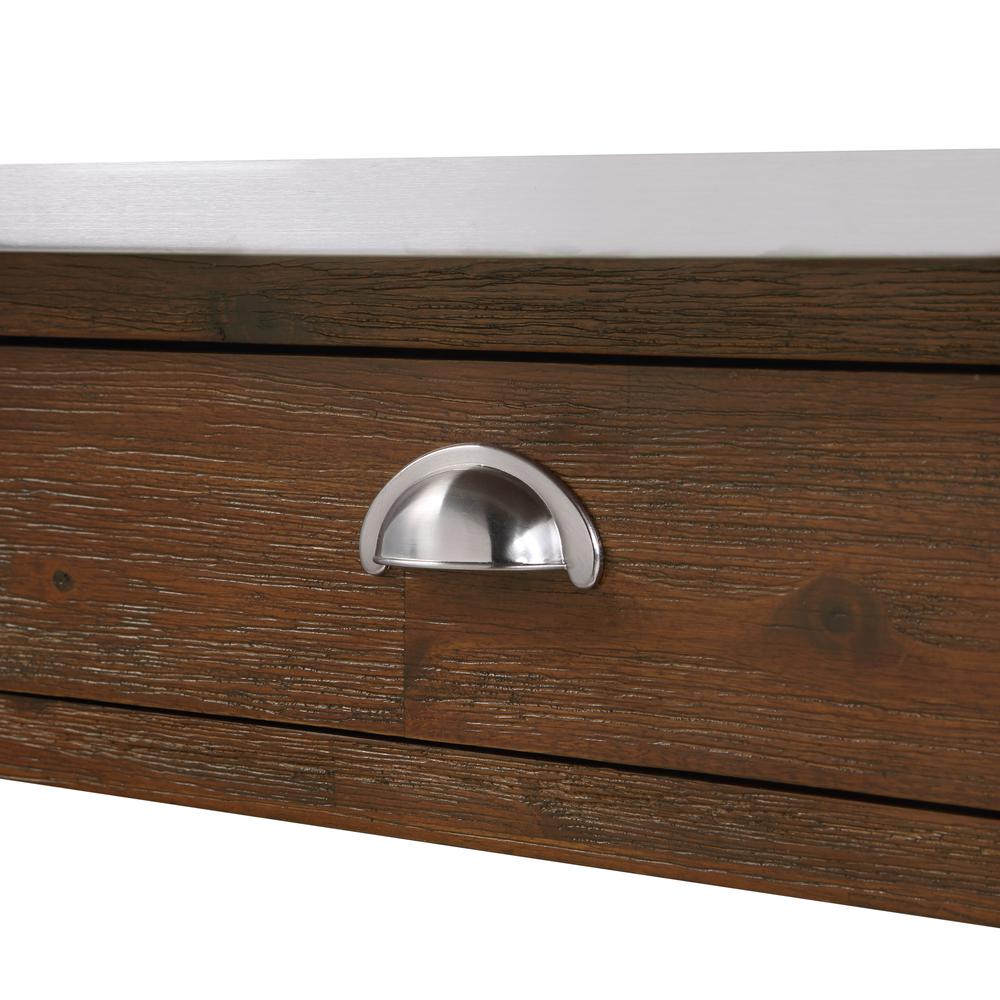 Sonoma Kitchen Cart with Stainless Steel Top [Chestnut Wire-Brush]