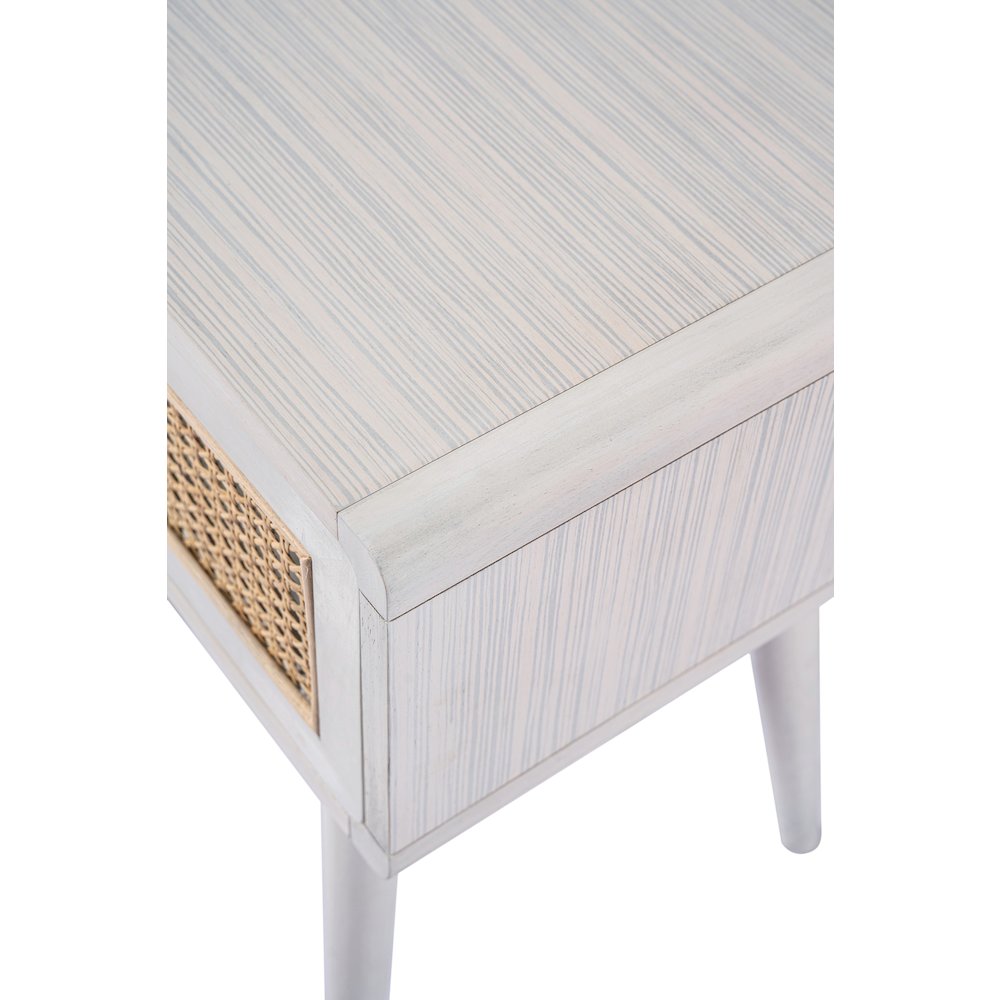 Cambria End Table - Zebrano Whitewash/Natural Cane
