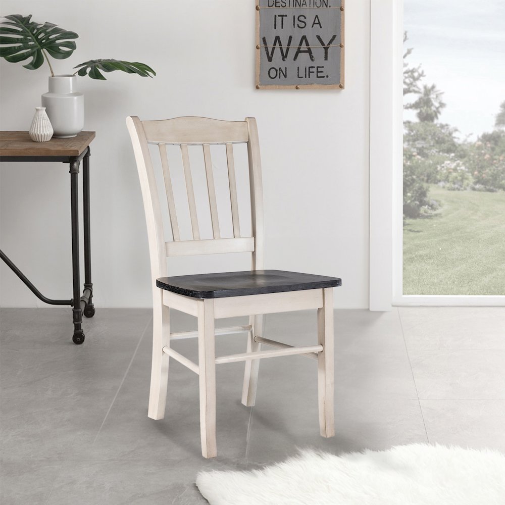 Shaker Dining Chairs - Set of 2 - European Black Ash/Antique White